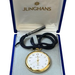 Junghans Pocket Watch Grand Prix Gold 43cm Used with Box