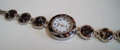 Number Dial Animal Leopard Print Silver Finish Women’s Fashion Dressy Watch