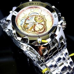 Invicta Reserve Venom Fusian Swiss Master Calendar Steel Gold Tone Watch New
