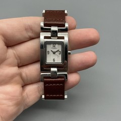 Fossil F2 ES-1855 Womens Watch 21mm Leather Stainless Band New Battery 7.75″