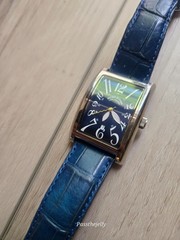 Ritmo Mvndo Hi-Tech MVT Watch Mens Blue Dial Tank Italian Design Leather Strap
