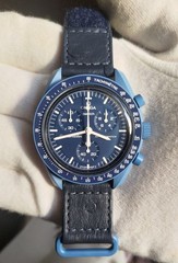 Swatch Mission To Neptune So33N100C Analog Quartz Men Neptune Ostrich Ostrich M