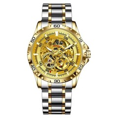 GLENAW Men’s Automatic Mechanical Movement Watch Skeleton Open Dial Waterproof