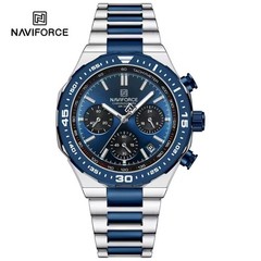 NAVIFORCE Men Quartz Watch Chronograph Steel Wristwatch Top Brand Male Watches