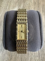 Vintage Seiko Women’s Gold 13mm Tank Watch Bamboo Link Petite Fit 2E20-1340
