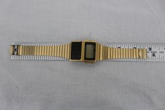 Vintage Casio Data Bank Watch Mens Gold Tone Digital Calculator Parts Repair