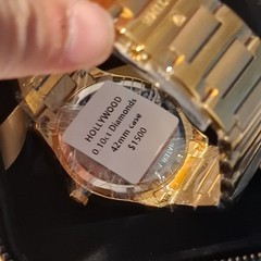 IceTime 42mm Hollywood Yellow Dial Steel Men’s Watch 0.10ct Diamond 1500 retail