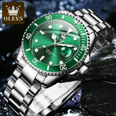 Waterproof Quartz Watch Men’s OLEVS Men Luminous Luxury Stainless Steel Strap