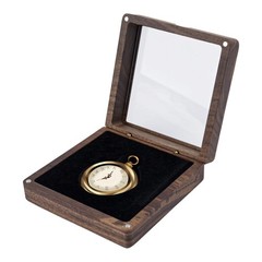 AUEAR, 1 Pack Walnut Wood Pocket Watch Box Portable Single Display Storage Trave