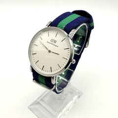 Daniel Wellington Men’s Watch Working Battery White Dial NATO Strap Blue Green