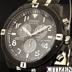 Citizen Eco-Drive Chronograph Mens Watch Black 44mm wrist 20.5cm/8.1in
