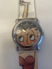 Betty Boop Watch Clear Strap In Metal Container New Old Stock Valdawn Vintage