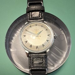 Timex 100 Darwin Manual Wind Mechanical Analog Silver Dial SS Case Black Leather