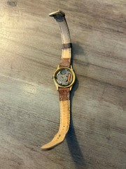 VINTAGE 90’s TIMEX RARE MOONFACE GOLD TONE WATCH NO BACK NOT TESTED