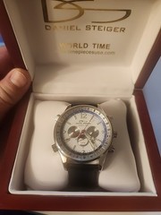 Daniel Steiger World Time 1884 24j Men’s Watch New In Box With Tags And Paper