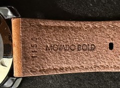 Movado BOLD TR90 Chronograph Mens Watch 3601115 Black Tan Leather New Battery