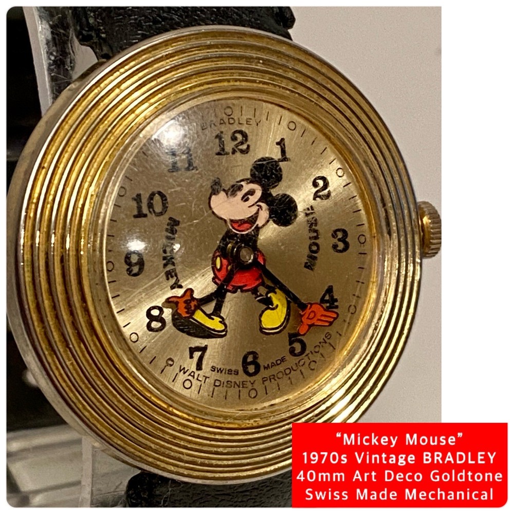 “Mickey” BRADLEY_1970s Vintage_40mm Art Deco_Swiss Made Mechanical Mens Watch