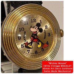 “Mickey” BRADLEY_1970s Vintage_40mm Art Deco_Swiss Made Mechanical Mens Watch
