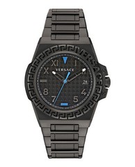 Versace Mens Greca Reaction IP Black 44mm Bracelet Fashion Watch