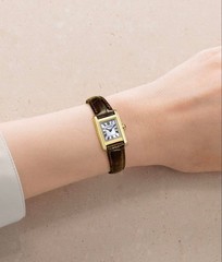 Excellent Condition Includes Box and Manual Kii CITIZEN Watch Square Gold Brown
