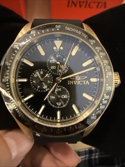 Invicta Aviator Nomad Men’s Watch Quartz Multifunction Gold Tone Black 38404 NEW