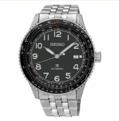 SEIKO PROSPEX SRPB57 Sky NaviTimer Pilot Aviator Watch 4R35 Steel Bracelet Date