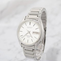 CITIZEN COSMOTRON 4-791096 TA Silver Dial Quartz Men’s Watch Used Working #44