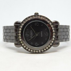 STUDIO Time STD3543T Black Tone Quartz Analog Ladies Watch Sz. 6 1/4″