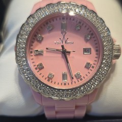 ToyWatch Women’s Pink Analog Quartz Watch, Plastic Bracelet, Date, 50m 5 ATM