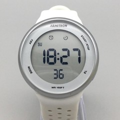 Armitron Pro Sport Mens Watch 43mm White Digital WR165FT Alarm 40/8423