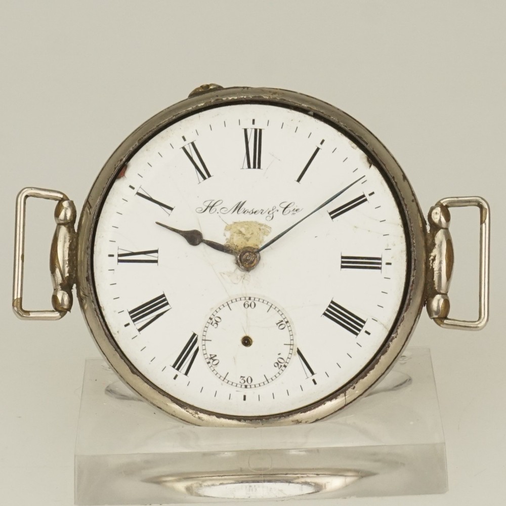 H. MOSER Co Military Wrist Watch Men’s no fusee duplex chronometer no repeater