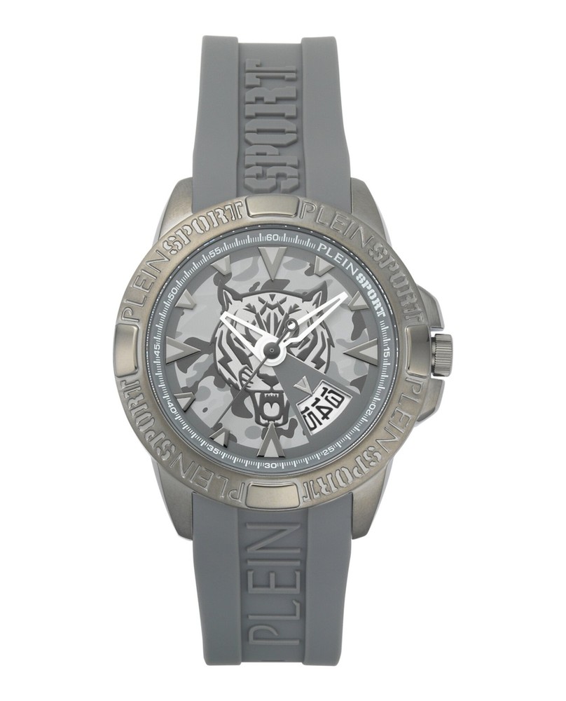 Plein Sport Mens Grey 44mm Strap Fashion Watch
