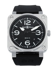 Bell & Ross Aviation BR03-92-S BR03-92 Black Dial Date Rubber Men’s Watch