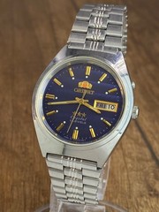 Orient Crystal 3 Stars Blue Wave Vintage automatic 21 jewels Japan mens watch