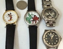 LOT 15 WATCHES BULOVA FOSSIL WALTHAM KENNETH COLE DISNEY ETC ALL TESTED WORKING