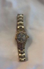 vintage seiko womens watch gold tone black dial