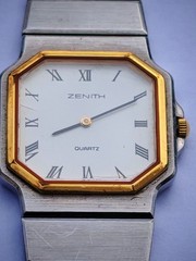 VINTAGE RARE ZENITH WATCH QUARTZ NOT WORKING FOR REPAIR OR PARTS CASE 28MM