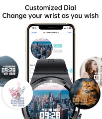 Smart Watch 2 In 1 Men Smartwatch Bluetooth Headphone For Android IOS Phones