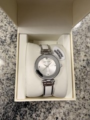 NEW Anne Klein Diamond Accent Round Women’s Wrist Watch – Silver/White