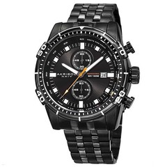 Akribos XXIV AK852BK Chronograph Tachymeter Date Stainless Steel Mens Watch