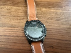 Fossil Sport 54 Black 1/10 Sec Chronograph 42mm Watch Leather CH3050 New Battery