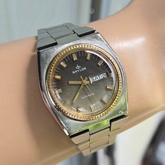 Vintage BAYLOR men’s automatic watch day/date swiss ETA 2789 17Jewels 1970s