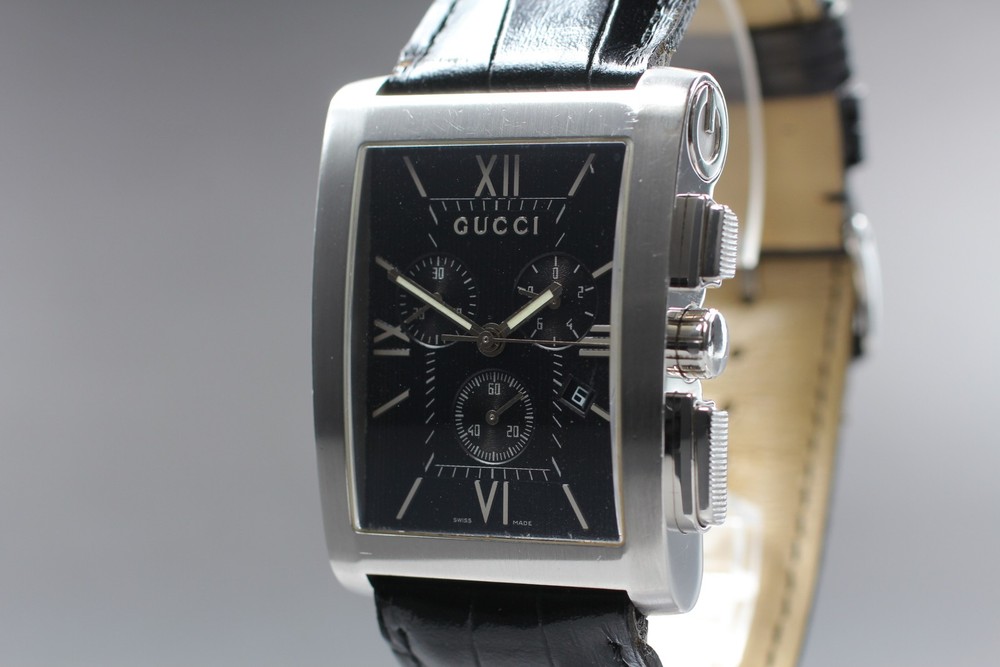 [Exc+5] Gucci 8600M chrono G Metro Black Dial Quartz Men’s Watch From JAPAN
