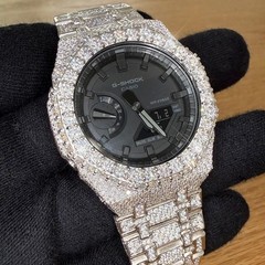 32CTW Authentic Casio G Shock GA2100 VVS1 Moissanite Bust Down Watch