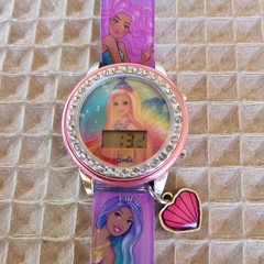 Barbie Digital Quarty Watch Mattel 2023 Rhinestones Charm 8.5 inches Lights Up