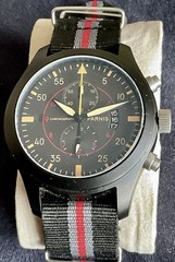 Handsome Parnis Pilot’s Chronograph PVD Case USA Seller Matching Nato Strap ￼