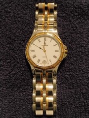 Cyma le Locle Men’s Sapphire Crystal Watch. Stainless Steel And 18k Gold Bezel