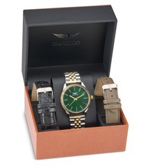 Gianello Kryton Interchangeable 3 Strap Watch Set