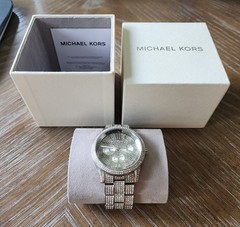 Michael Kors MK6788 Oversized Brynn Pavé Silver-Tone Crystal Watch (READ)