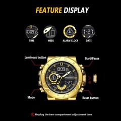 Men Large Dial Digital LED Quartz Date Sport Watch Waterproof Wristwatch Gift